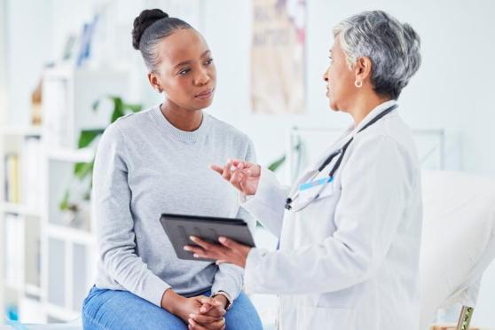 Woman and her doctor